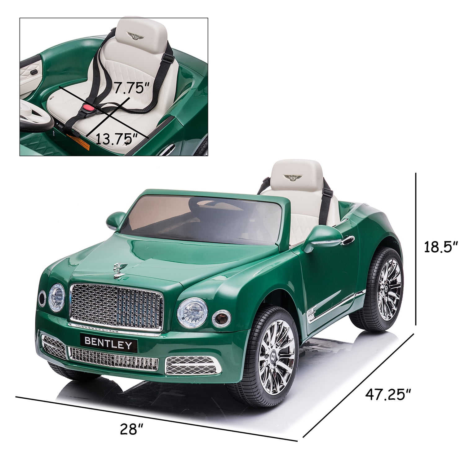 CIPACHO 12 V Electric Kid Ride On Car, Bentley Mulsanne Licensed Cars for Kids, Powered 4 Wheels Motorized Vehicles Children Toys, 2 Speeds, Green CIPACHO 12 V Electric Kid Ride On Car, Bentley Mulsanne Licensed Cars for Kids, Powered 4 Wheels Motorized Vehicles Children Toys, 2 Speeds, Green