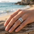 thumbnail image 5 of Two Row CZ Eternity Ring for Women with Spinner Stainless Steel 11 MM Wide Band Ginger Lyne, 5 of 7