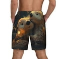 thumbnail image 2 of Lsque Mens Swim Trunks Adorable Otter Pair Hug Pattern - Bathing Suit Compression Liner - Beach Swim Shorts Swimwear - (S-3XL) - Stretch Quick Dry -Medium, 2 of 9