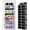 Black, variant on LazySpin Over The Door Organizer, 5-Tier Extra Large Behind Door Storage with 10 Big Front & 10 Mesh Pockets, 80lb Capacity, Hanging Storage Organizer with Clear Window Toys, Diapers, Light Gray