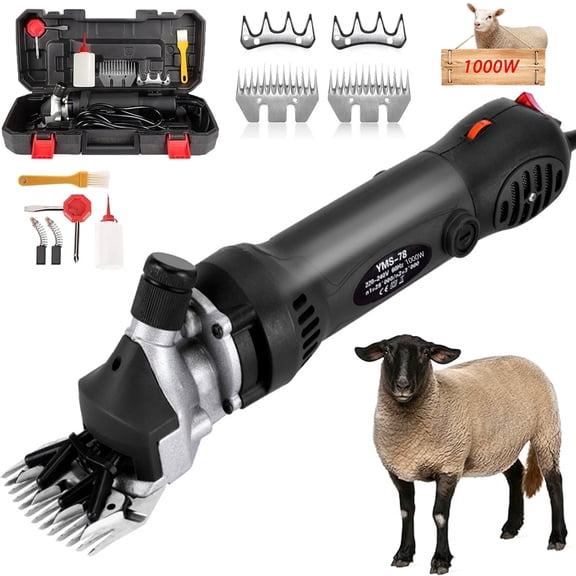 OhhGo Sheep Shears 1000W, Professional Electric Sheep Shears, Animal Grooming Clippers for Sheep Alpacas Goats, 6 Speed Livestock Haircut for Grooming Sheep Goats Large Dog Thick Coats
