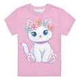 thumbnail image 4 of BOOMNY Toddler Girls Short Sleeve T Shirts Cute Cat Graphic T-Shirts Loose Tee Tops, Sizes 1-2 Years, 4 of 4