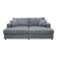 thumbnail image 5 of Miekor Furniture Goliath 86" Oversized Double Chaise Lounge Sofa Bed Carbon Gray Corduroy 27141, 5 of 12