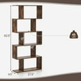 thumbnail image 6 of Topbuy 5-Tier Geometric Bookshelf Wooden Decorative Display Shelf w/Large Capacity Freestanding S-shaped Bookcase Rustic Brown, 6 of 6