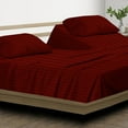 thumbnail image 2 of Split Top King Adjustable Flex Top King Size 100% Egyptian Cotton, Stripe Burgundy, 800 Thread Count, 15 inch Deep Pocket, 39" Split Top Sheets Bed 4 Piece Sheet Set, 2 of 7