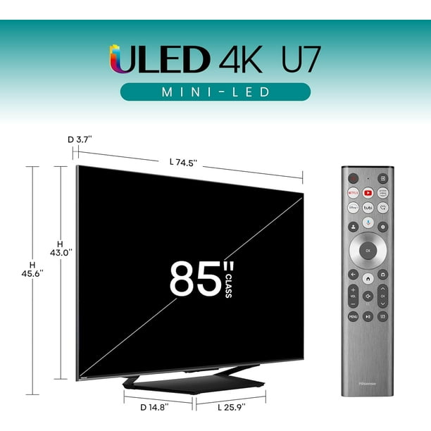 Hisense 55 U7 Mini-LED 4K UHD Google Smart TV for Business