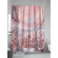 thumbnail image 5 of Pink Christmas Small Stall Shower Curtain, Waterproof Shower Curtains for Bathroom, Pink Town Xmas Tree Snowflake Washable Fabric Cloth Bath Curtain for Bathtub Decoration with Hooks 36x72 Inches, 5 of 6