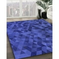 thumbnail image 3 of Ahgly Company Machine Washable Indoor Round Transitional Blue Ribbon Blue Area Rugs, 8' Round, 3 of 7