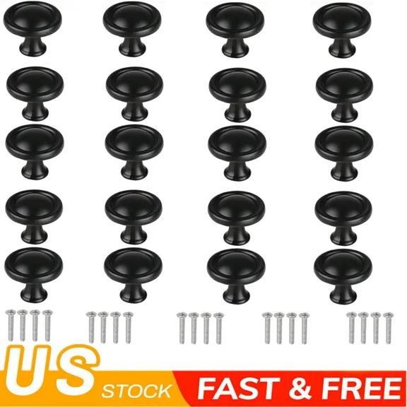 20Pcs Cabinet Knobs Handle Pulls Hardware Bedroom Kitchen Drawer Cupboard Round