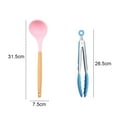 thumbnail image 2 of Kitchen Utensils Silicone Set 2 pcs, Heat Resistant Cookware with Wooden Handle, Non-Stick Cooking Utensil, 2 of 5