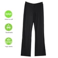 thumbnail image 2 of Pantalones ajustados de cintura baja y elásticos para mujer (talla XL) Leggings deportivos negros con campana, 2 of 8