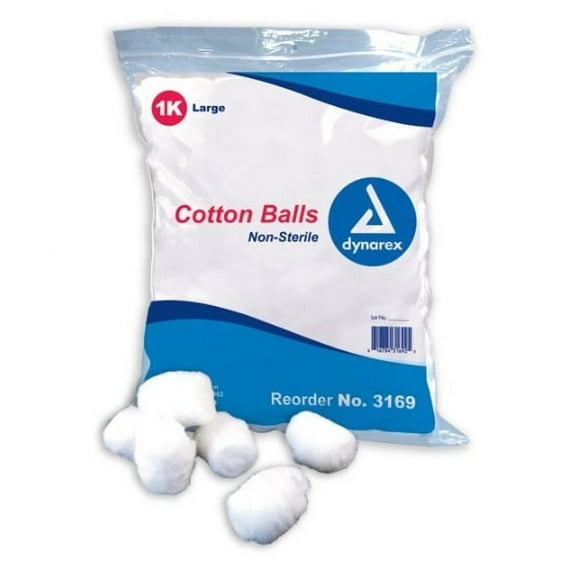Dynarex Cotton Ball Large Cotton , 3169 - Case of 2000
