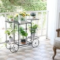 thumbnail image 5 of LINJH Vintage Metal Garden Cart Stand Planter Flower Rack Potted Holder Parisian Style, 5 of 10