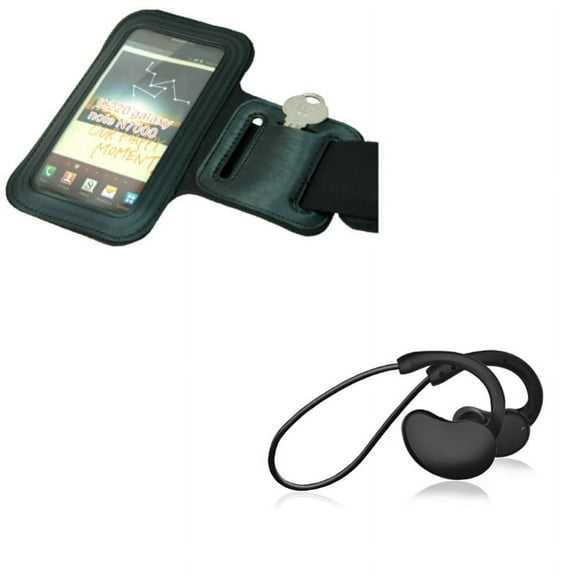 Hands-free Microphone Sports Earphones Wireless Headphones w Gym Workout Sports Running Armband P2P for Samsung Galaxy S4 Active (GT-i9295) Amp Prime Note 3 2 10, J5 J3, J2 Express Prime