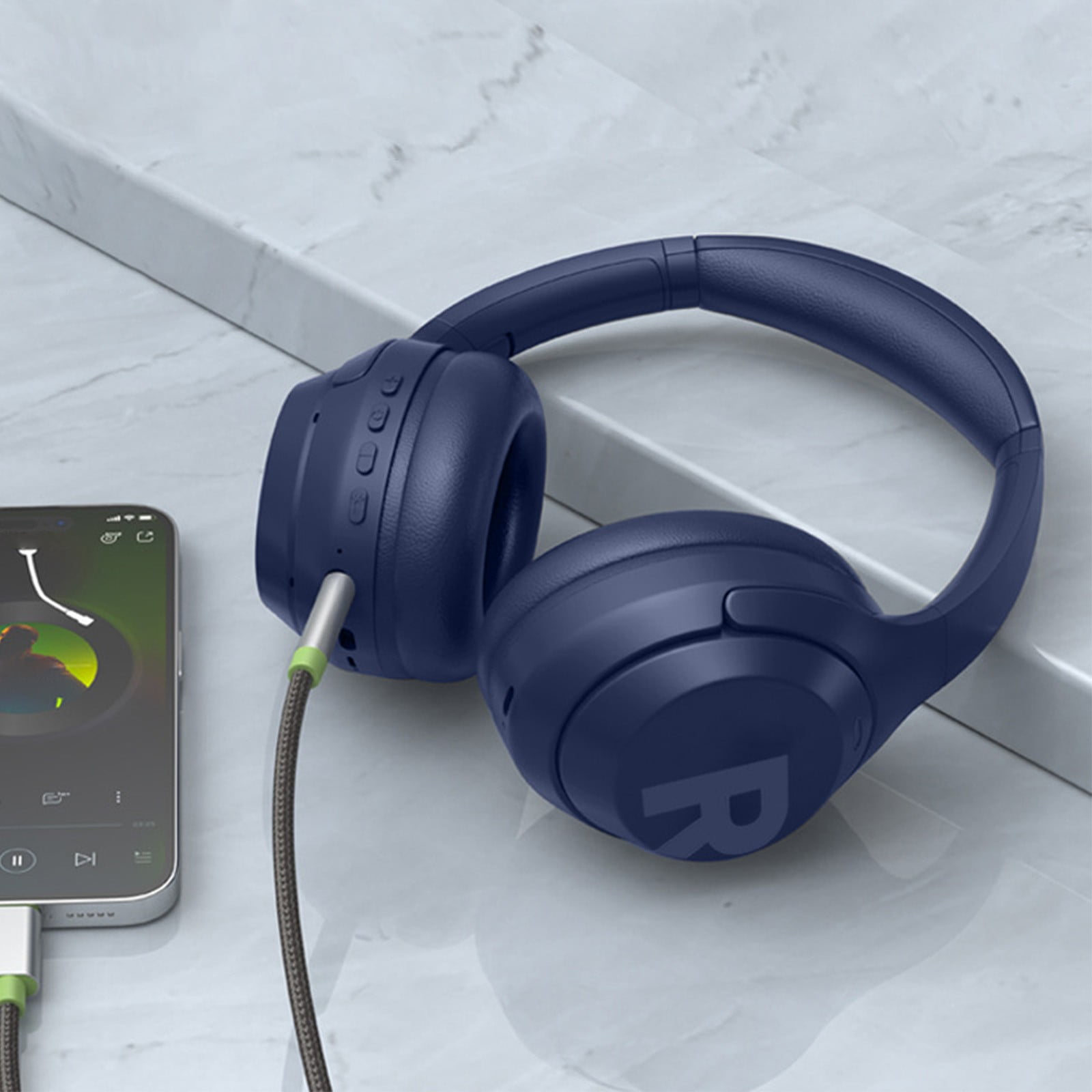 Oggfader Wireless Earbuds Bluetooth Earphone Wireless Headphones Stereo Foldable Sport Earphone Microphone Headset Handfree Blue