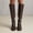 Brown, variant on Women's Knee High Boots Zippered Casual Winter Boots Low Block Heel Solid Color Faux Leather Comfortable Walking Shoes for Daily Outdoor Indoor Use Brown D