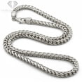 thumbnail image 2 of 925 Italian Sterling Silver 5mm Solid Franco Chain, FREE Microfiber Cloth, Rhodium Plated Square Box Link Mens Womens Necklace 16" - 30", Giorgio Bergamo, 2 of 8