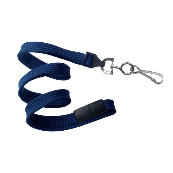 easyIDea Navy Blue 3/8" Breakaway Lanyards w/Swivel Hook [2137-5003] QTY:100