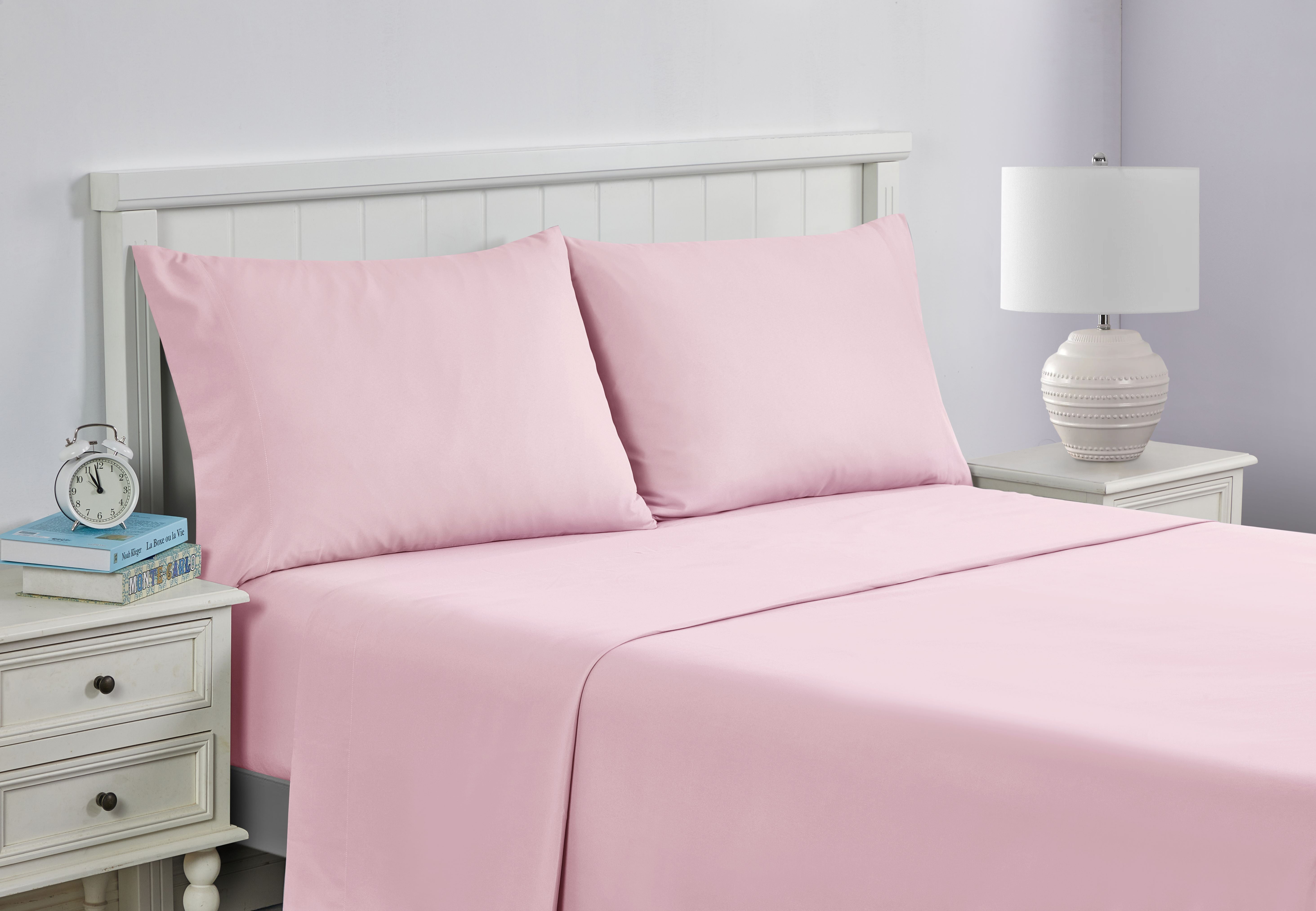 Your Zone Kids Soft Microfiber Sheet Set, Pink, Full, 4 Pieces, Easy Care