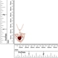 thumbnail image 4 of AFFY Mother's Day Gift Heart Simulated Ruby & White Cubic Zirconia Heart Frame Double Dolphin Pendant Necklace In 14k Rose Gold Over Sterling Silver, 4 of 5