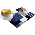 thumbnail image 2 of Navy Blue Placemats Set of 4,Non Slip Washable Table Mats Set, Black Abstract Art Patchwork Table Placemats for Kitchen Dining Table,Wedding Holiday Party Decoration, 2 of 5