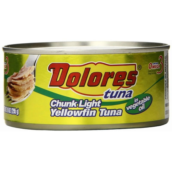 (Pack of 24), Dolores Chunk Light Yellowfin Tuna in Vegetable Oil, 10 oz