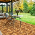 thumbnail image 6 of Simenmax 10 PCS Interlocking Deck Tiles Plastic Waterproof Outdoor Flooring 12" x 12" for Patio Garden Deck Poolside Indoor Outdoor, Brown, 6 of 10