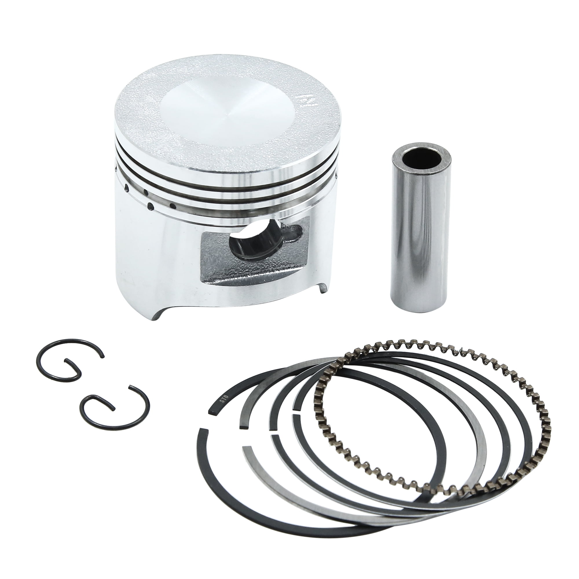 Silver Tone 49.5mm Motorcycle Piston Kit w Pins Rings Clips for DY100