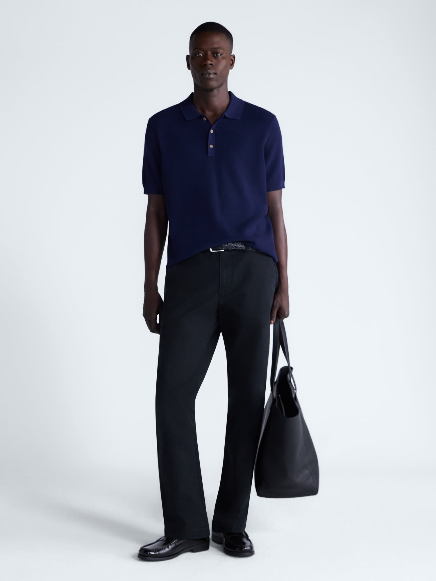 Free Assembly Men's Textured Polo Sweater with Short Sleeves, Lightweight, Sizes XS-3XL