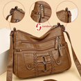 thumbnail image 1 of LHSHID Vintage chic rivet accent soft PU leather crossbody shoulder bag-spacious multi-zipper messenger bag with adjustable strap, perfect for women on-the-go-stylish, durable, and easy to clean, 1 of 1