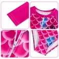 thumbnail image 5 of Scale Print One Piece Swimsuit Mermaid Long Sleeve Costume Rash Guard Swimsuit for Girls Ages 7Y, 5 of 7