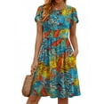 thumbnail image 2 of UVN Womens Summer Dresses Short Petal Sleeve Crew Neck Midi Sundress for Women A-Line Flowy Dress with Pocket, 2 of 8