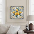 thumbnail image 2 of Wall Art Prints, Yellow Blue Lemon Framed Canvas Prints for Bedroom Living Room Bathroom Office, Summer Botanical Watercolor Gallery Wrap Wall Art Poster for Gifts Home Decor 20"x20", 2 of 9