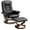 Black, variant on AVAWING  Recliner Chair w/ Ottoman, 360° Swivel Reclining Chair w/ Wood Base, Indoor, Black