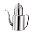 thumbnail image 2 of Botella dispensadora de aceite de acero inoxidable, recipiente para vinagre, recipiente hermético para almacenar aceite. Plata, 2 of 9