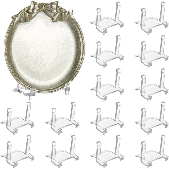 1 Set Acrylic Display Stand Plate Stand Plate Stand Transparent Plastic Display Holder for Belt Buckles Badges Coins Medals Sport Trading Cards Photo Frame Easel Stands 5.5x6x5.2cm