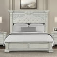 thumbnail image 6 of Furniture of America Byrne Wood Tufted Headboard Panel King Bed in White, 6 of 10
