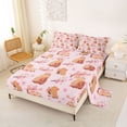 thumbnail image 2 of Erosebridal Cartoon Capybara Bed Sheets For Kids,Pink Cherry Blossom King Sheets For Cute Animals Lover 4-Piece, 2 of 6