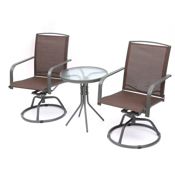 Manta Usa 3 Pieces Outdoor Furniture, Balcony Height Patio Table And Chairs