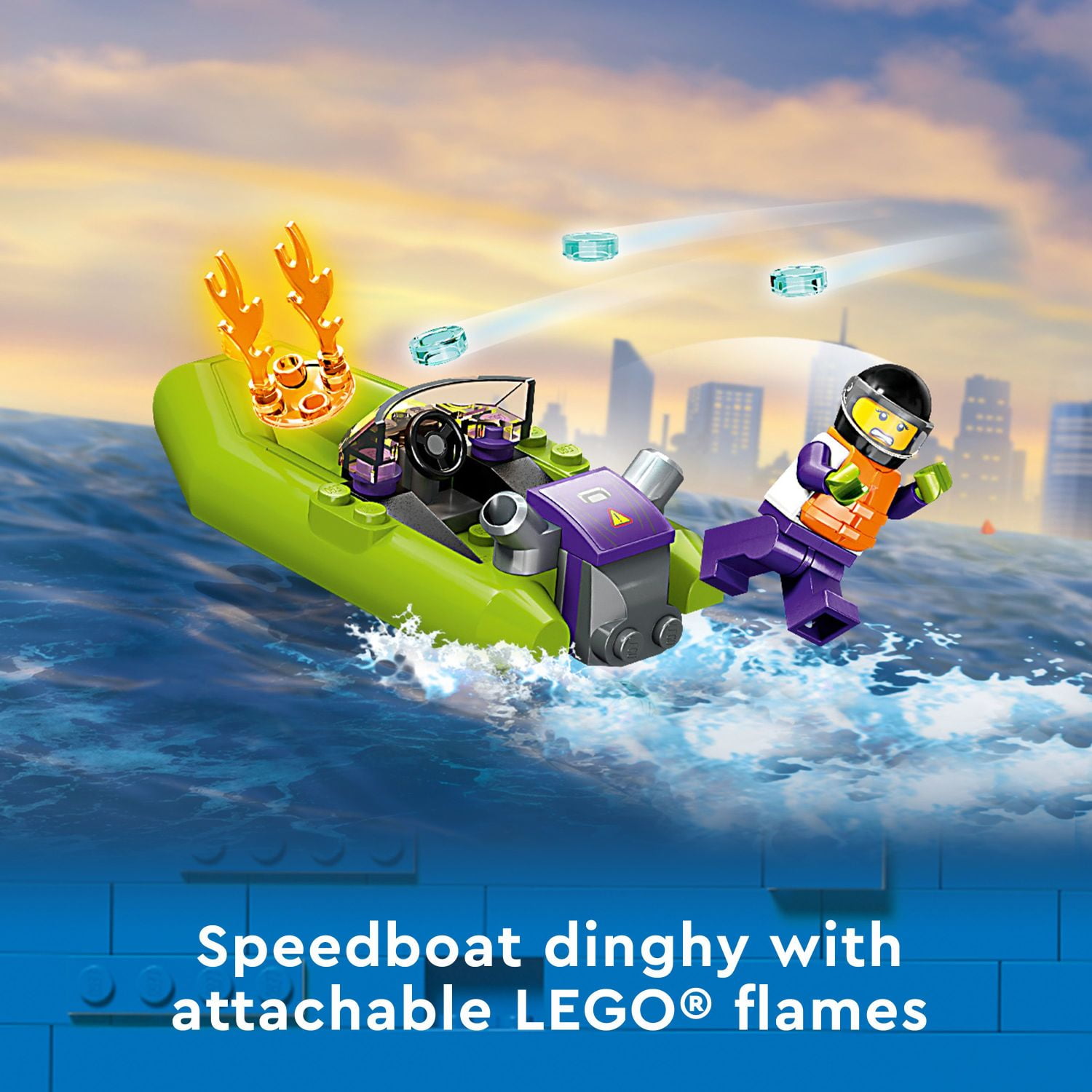 LEGO City Fire Rescue Boat 60373 Toy Boat that Floats on Water for Imagination Play, Building Toy for Kids Ages 5+