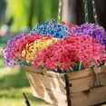 thumbnail image 5 of Artificial Flowers Outdoor,10 Bundles Faux Flowers UV Resistant,Faux Plastic Plants Silk Flower for Outdoors Outside Front Porch Hanging Planter Decoration(Red), 5 of 5