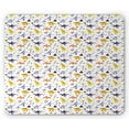 thumbnail image 1 of Jurassic Mouse Pad, Children Design of Dinosaurs and Botany Items on a Plain Backdrop, Rectangle Non-Slip Rubber Mousepad, White Ceil Blue Yellow, by Ambesonne, 1 of 2
