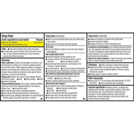 Timely - Low Dose Aspirin 81mg - 1000 Count - Compared to Bayer Low Dose - Safety Coated Tablets