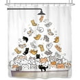 thumbnail image 4 of Sonernt Cute Cat Shower Curtain for Kids Children 72Wx72L Inch Cartoon Animal Funny Raining Colorful Hilarious Lovely Pets Playing Water Bathroom Waterproof Polyester Fabric Bathtub 12 Pack Hooks, 4 of 5