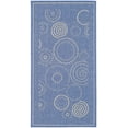 thumbnail image 2 of Safavieh Courtyard Hugo Oriental Indoor/Outdoor Area Rug, Blue/Natural, 4' x 5'7", 2 of 12