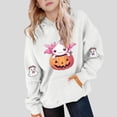 thumbnail image 2 of Makaor Cute Hoodies for Girls Boys Halloween Pullover Sweatshirts Ghost Long Sleeve Coats Fleece Clothes with Pockets, 2 of 4