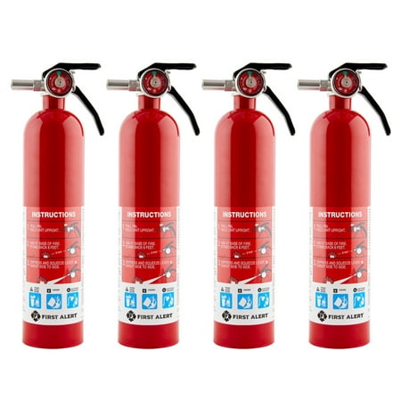 First Alert Home Fire Extinguisher (4 Pack), Rated 1-A 10-B C, Model
