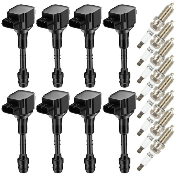 ECCPP UF510 8 ignition coils with 8 iridium Spark Plugs for Nissan 2004 2005 2006 QX56 Titan 2005 2006 Armada 5.6L UF-510 C1483 224487S015