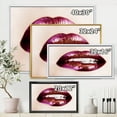 thumbnail image 4 of Designart 'Close-Up Of Purple Female Lips' Modern Framed Canvas Wall Art Print, 4 of 5