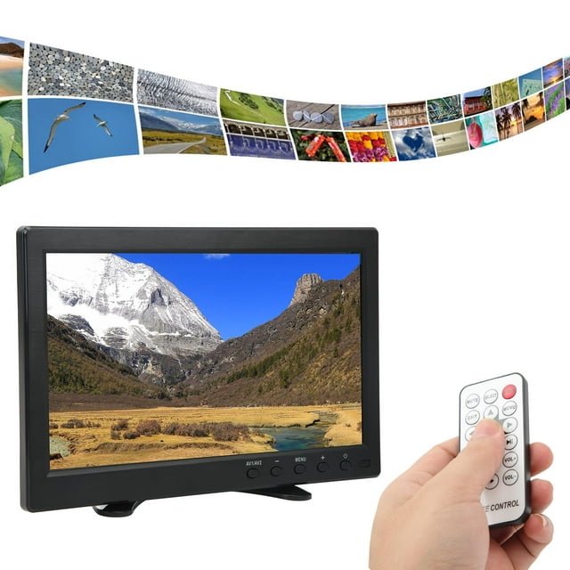 Eyoyo Monitor LCD TFT De 10,1 Pulgadas Pantalla HD 1366x768 ConVGA AV, Altavoces Duales, Control Remoto, Portátil Y Liviano